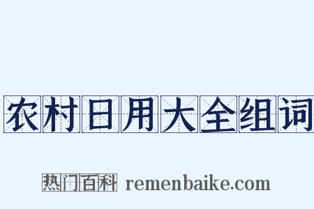 农村日用大全组词是什么意思的图片
